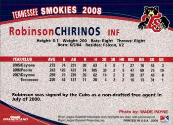 2008 Grandstand Tennessee Smokies #NNO Robinson Chirinos Back