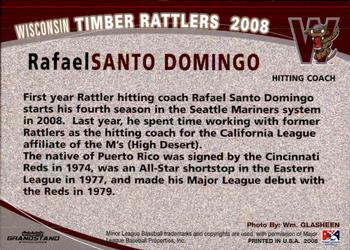 2008 Grandstand Wisconsin Timber Rattlers #NNO Rafael Santo Domingo Back