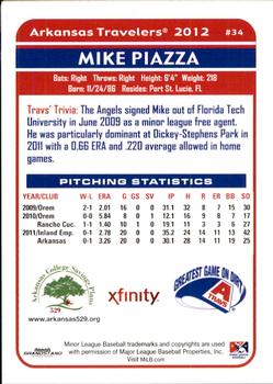2012 Grandstand Arkansas Travelers #NNO Mike Piazza Back
