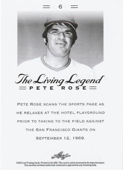 2012 Leaf Pete Rose The Living Legend #6 Pete Rose Back