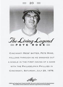 2012 Leaf Pete Rose The Living Legend #20 Pete Rose Back
