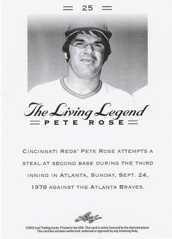 2012 Leaf Pete Rose The Living Legend #25 Pete Rose Back