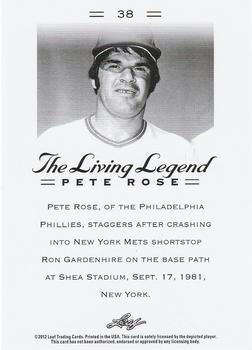 2012 Leaf Pete Rose The Living Legend #38 Pete Rose Back