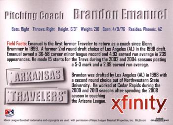 2011 Grandstand Arkansas Travelers #NNO Brandon Emanuel Back