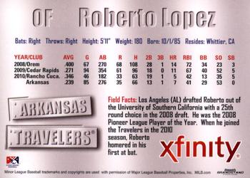 2011 Grandstand Arkansas Travelers #NNO Roberto Lopez Back