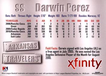 2011 Grandstand Arkansas Travelers #NNO Darwin Perez Back
