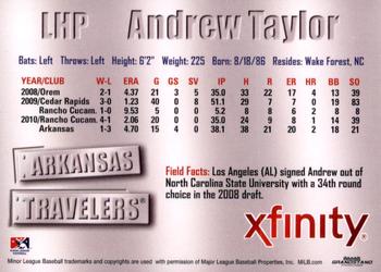 2011 Grandstand Arkansas Travelers #NNO Andrew Taylor Back