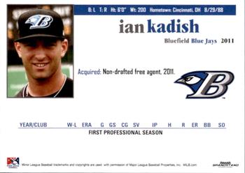 2011 Grandstand Bluefield Blue Jays #15 Ian Kadish Back