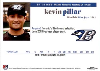 2011 Grandstand Bluefield Blue Jays #20 Kevin Pillar Back