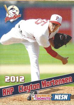 2012 Dunkin' Donuts Pawtucket Red Sox #22 Clay Mortensen Front