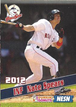 2012 Dunkin' Donuts Pawtucket Red Sox #27 Nate Spears Front