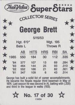 1986 True Value #17 George Brett Back
