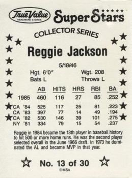 1986 True Value #13 Reggie Jackson Back