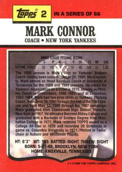 1990 Topps TV New York Yankees #2 Mark Connor Back