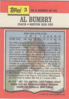 1990 Topps TV Boston Red Sox #3 Al Bumbry Back