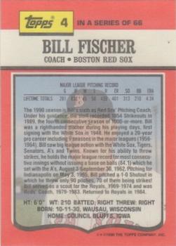1990 Topps TV Boston Red Sox #4 Bill Fischer Back
