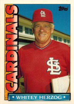 1990 Topps TV St. Louis Cardinals #1 Whitey Herzog Front