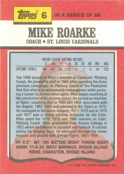 1990 Topps TV St. Louis Cardinals #6 Mike Roarke Back