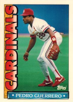 1990 Topps TV St. Louis Cardinals #25 Pedro Guerrero Front