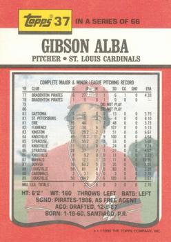 1990 Topps TV St. Louis Cardinals #37 Gibson Alba Back