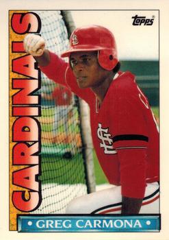 1990 Topps TV St. Louis Cardinals #40 Greg Carmona Front