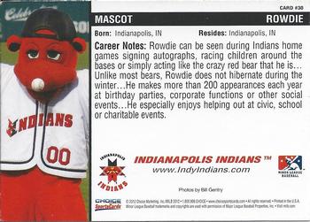 2012 Choice Indianapolis Indians #30 Rowdie Back