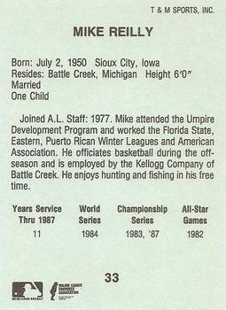 1988 T&M Sports Umpires #33 Mike Reilly Back