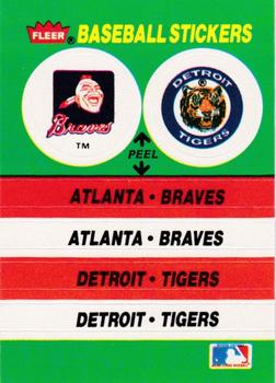 1988 Fleer - Team Stickers #NNO Atlanta Braves / Detroit Tigers Front