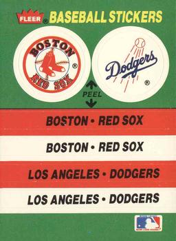 1988 Fleer - Team Stickers #NNO Boston Red Sox / Los Angeles Dodgers Front