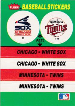 1988 Fleer - Team Stickers #NNO Chicago White Sox / Minnesota Twins Front