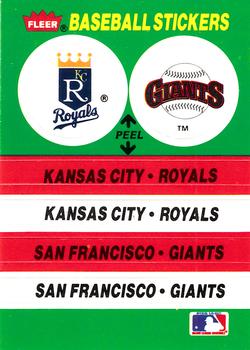 1988 Fleer - Team Stickers #NNO Kansas City Royals / San Francisco Giants Front