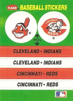 1988 Fleer - Team Stickers #NNO Cleveland Indians / Cincinnati Reds Front