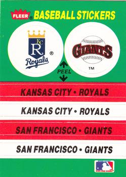 1988 Fleer - Team Stickers #NNO Kansas City Royals / San Francisco Giants Front