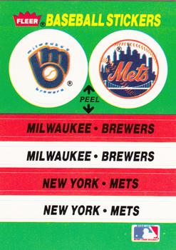 1988 Fleer - Team Stickers #NNO Milwaukee Brewers / New York Mets Front