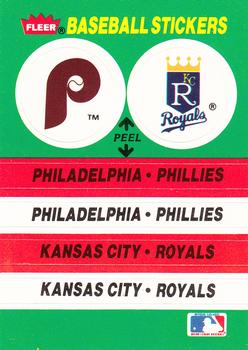 1988 Fleer - Team Stickers #NNO Philadelphia Phillies / Kansas City Royals Front