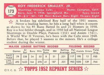 1983 Topps 1952 Reprint Series #173 Roy Smalley Back