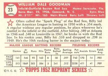 1983 Topps 1952 Reprint Series #23 Billy Goodman Back