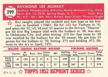 1983 Topps 1952 Reprint Series #299 Ray Murray Back