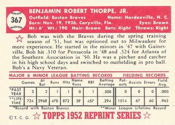 1983 Topps 1952 Reprint Series #367 Bob Thorpe Back