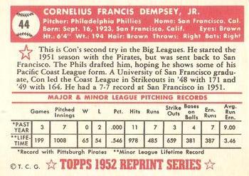 1983 Topps 1952 Reprint Series #44 Con Dempsey Back