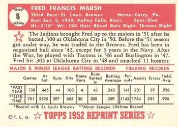 1983 Topps 1952 Reprint Series #8 Fred Marsh Back