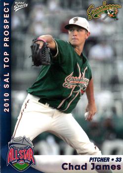 2010 MultiAd South Atlantic League Top Prospects #15 Chad James Front