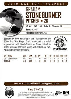 2010 MultiAd South Atlantic League Top Prospects #23 Graham Stoneburner Back