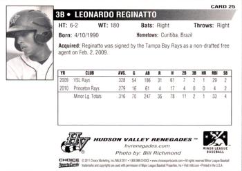 2011 Choice Hudson Valley Renegades #25 Leonardo Reginatto Back