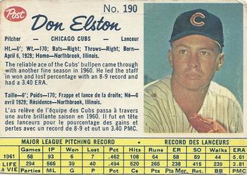 1962 Post Cereal Canadian #190 Don Elston Front
