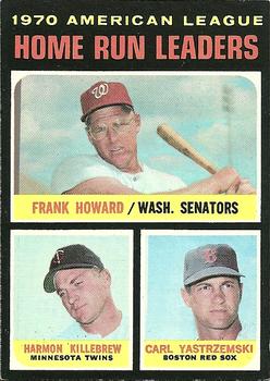 1971 Topps #65 1970 American League Home Run Leaders (Frank Howard / Harmon Killebrew / Carl Yastrzemski) Front
