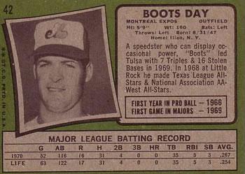 1971 Topps #42 Boots Day Back