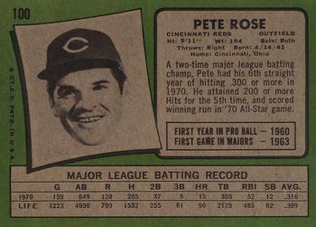 1971 Topps #100 Pete Rose Back