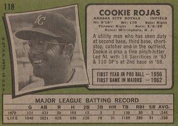 1971 Topps #118 Cookie Rojas Back