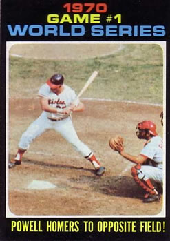 1971 Topps #327 1970 World Series Game 1: Powell Homers to Opposite Field! Front